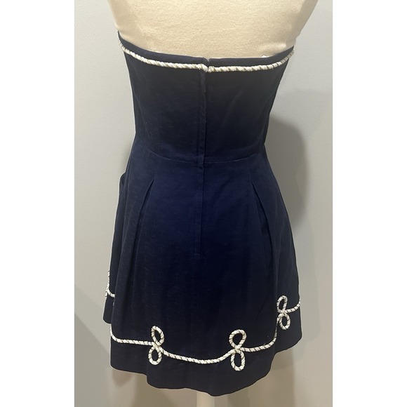 Lilly Pulitzer Nautical Anchor Rope Trim Strapless Dress Size 4 Vacation Summer - Picture 7 of 9